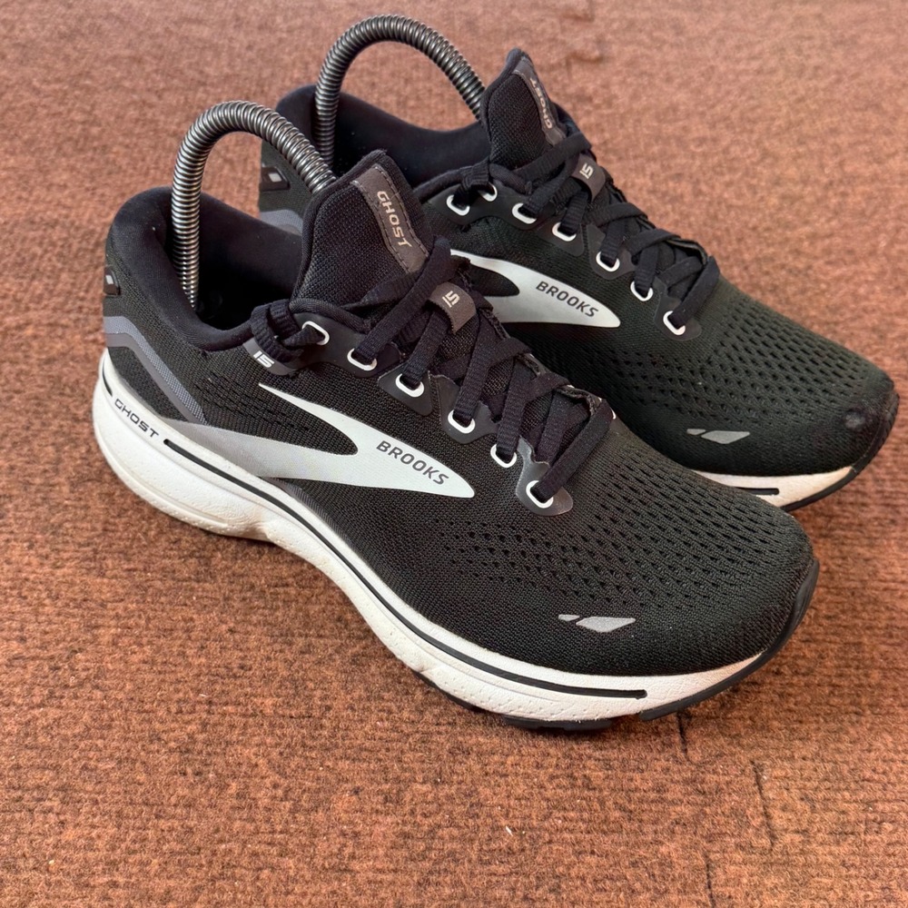 C+ Brooks Ghost 15 Womens Running Shoes Black Pearl 1203801D012 Wide D Size 7.5